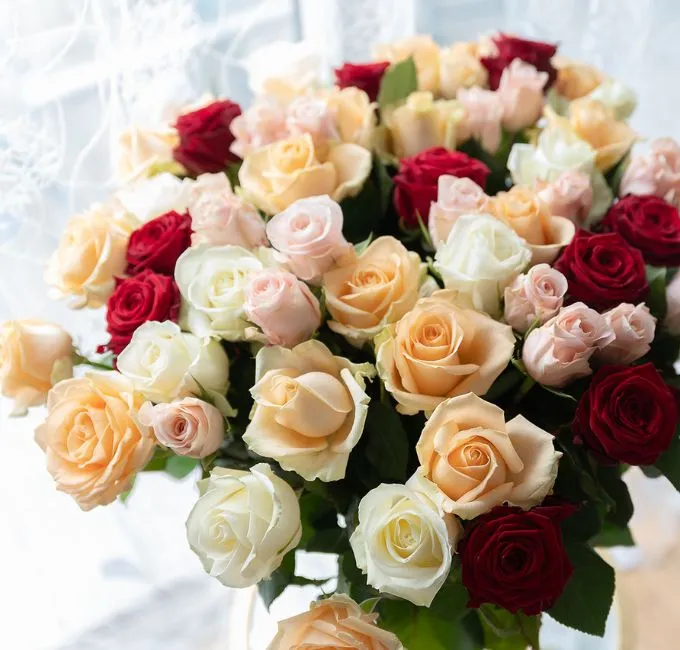Bouquet de roses composé par Rose d’Anjou